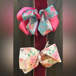 Girls Floral Bow Hair Clip Set